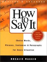 Cover of: How to Say it by Rosalie Maggio