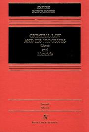 Cover of: Criminal Law and Its Processes: Cases and Materials (Casebook)
