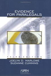 Cover of: Evidence for paralegals