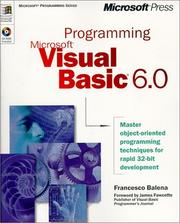 Cover of: Programming Microsoft Visual Basic 6.0