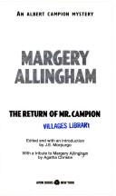 Cover of: The return of Mr. Campion: uncollected stories