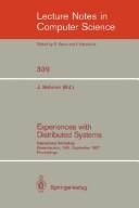 Cover of: Experiences With Distributed Systems by J. Nehmer