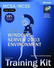 Cover of: MCSA/MCSE Self-Paced Training Kit (Exam 70-290): Managing and Maintaining a Microsoft Windows Server 2003 Environment