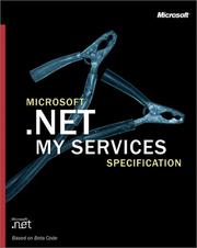 Cover of: Microsoft .NET My Services Specification