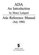 Cover of: Ada an Introduction Ada Reference Manual