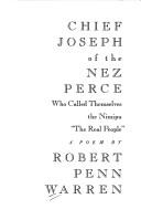 Cover of: Chief Joseph of the Nez Perce, who called themselves the Nimipu, "the real people": a poem
