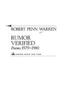 Cover of: Rumor verified: poems, 1979-1980