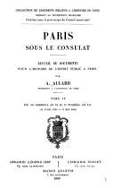 Paris sous le Consulat by F.-A Aulard