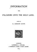 Cover of: Information for pilgrims.