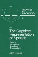 Cover of: The Cognitive representation of speech