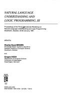 Cover of: Natural language understanding and logic programming, III