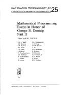 Cover of: Mathematical programming: essays in honor of George B. Dantzig
