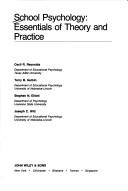 Cover of: School Psychology: Essentials of Theory and Practice