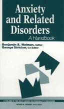 Cover of: Anxiety and related disorders: a handbook