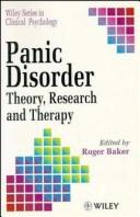Cover of: Panic Disorder: Theory, Research, and Therapy (Wiley Series in Clinical Psychology)
