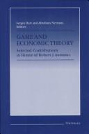 Cover of: Game and Economic Theory: Selected Contributions in Honor of Robert J. Aumann