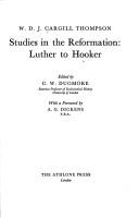 Studies in The Reformation : Luther to Hooker