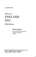 Cover of: Politics in England: change and persistence