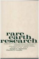 Cover of: Rare Earth Research | F. Nachman