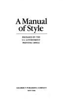 Cover of: Manual of style
