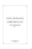 Cover of: Louis Auchincloss:  A Writer's Life