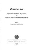 De mot en mot : aspects of medieval linguistics : essays in honour of William Rothwell