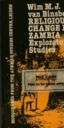 Cover of: Religious change in Zambia: exploratory studies