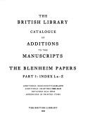 Catalogue of additions to the manuscripts. The Blenheim papers