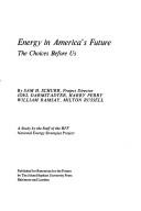 Cover of: Energy in America's future: the choices before us : a study