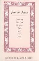 Cover of: Fins de Siècle: English Poetry in 1590, 1690, 1790, 1890, 1990 (Parallax: Re-visions of Culture and Society)