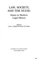 Law, society, and the state : essays in modern legal history