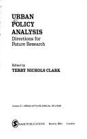 Urban policy analysis : directions for future research