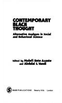 Contemporary black thought : alternative analyses in social and behavioral science