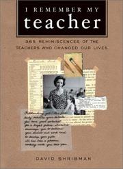 Cover of: I Remember My Teacher