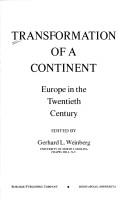 Cover of: Transformation of a continent: Europe in the twentieth century