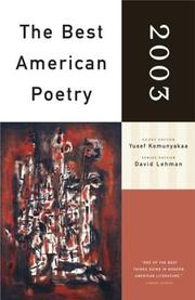 Cover of: The Best American Poetry 2003