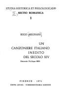 Cover of: Un canzoniere italiano inedito del secolo XIV (Beinecke Phillipps 8826)