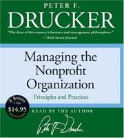 Managing the Non-Profit Organization Low Price CD by Peter F. Drucker