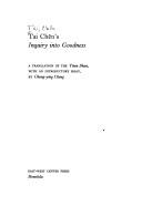 Cover of: Tai Chên's Inquiry into goodness: a translation of the Yuan shan, with an introductory essay.