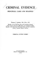 Cover of: Criminal evidence | Thomas J. Gardner