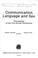 Cover of: Communication, language, and sex
