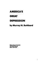 Cover of: America's great depression