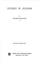 Studies in Judaism by Solomon Schechter