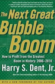 Cover of: The Next Great Bubble Boom: How to Profit from the Greatest Boom in History: 2006-2010