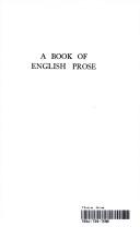 Cover of: A book of English prose, 1700-1914.