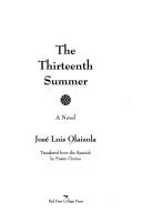 Cover of: The Thirteenth Summer