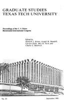 Cover of: Proceedings of the C.S. Peirce Bicentennial International Congress