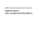 Cover of: Regional Science New Concepts and Old Problems (London Papers in Regional Science)