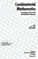Cover of: Combinatorial mathematics: proceedings of the Third International Conference