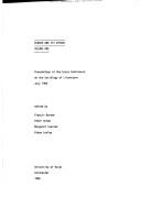 Europe and its others : proceedings of the Essex Conference on the Sociology of Literature, July 1984